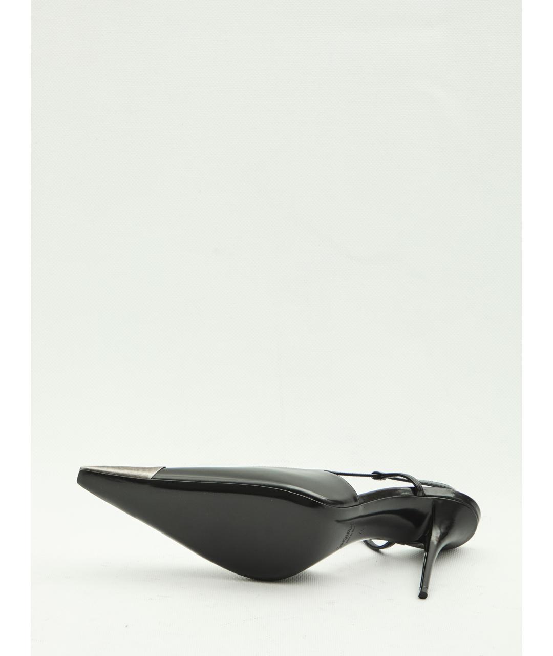 SAINT LAURENT Черные кожаные туфли, фото 4