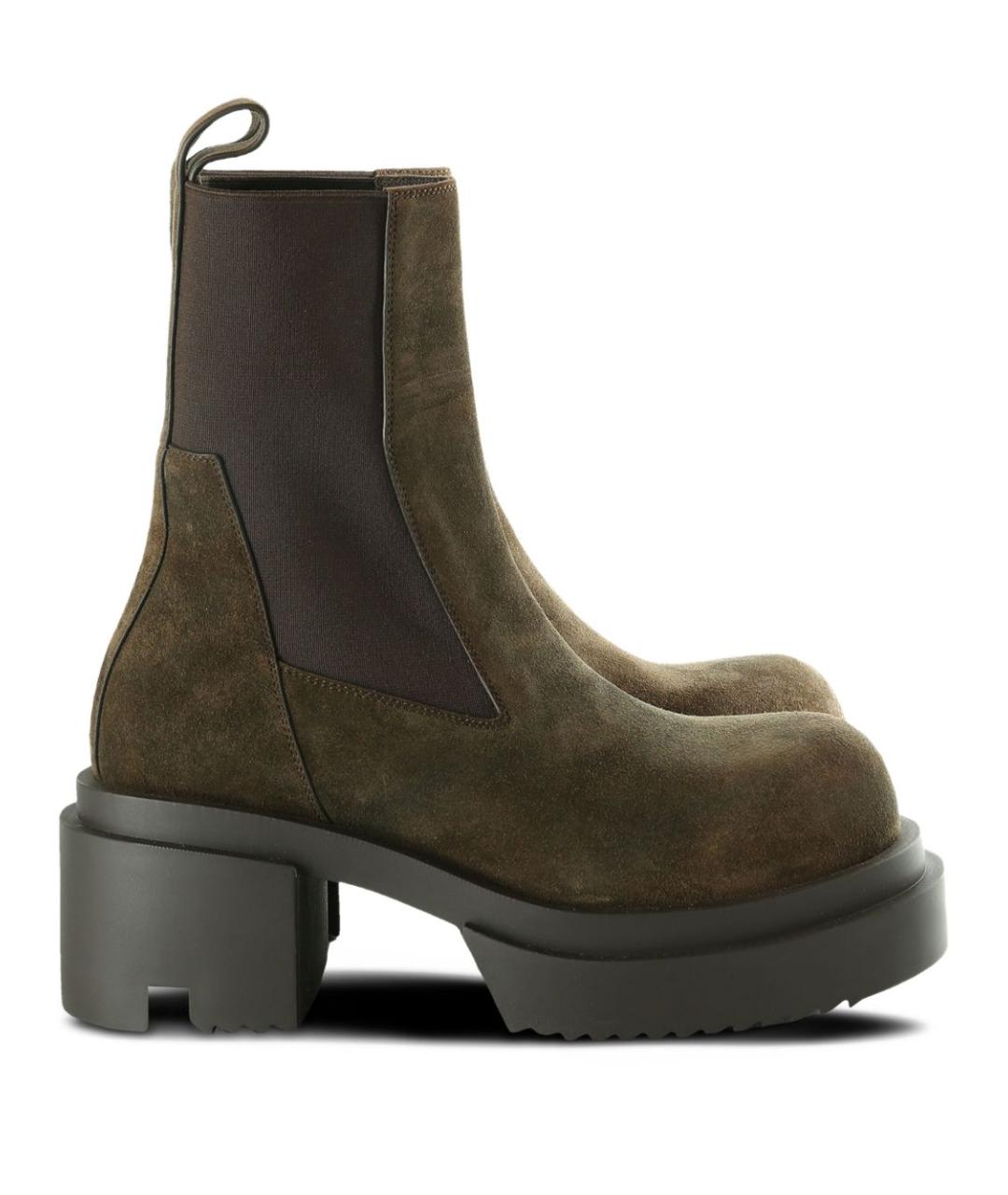 RICK OWENS Зеленые замшевые ботинки, фото 1