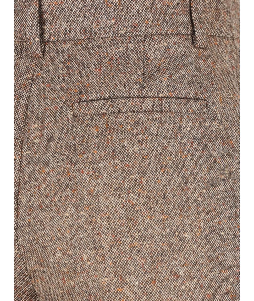 VALENTINO Коричневые шерстяные прямые брюки, фото 3