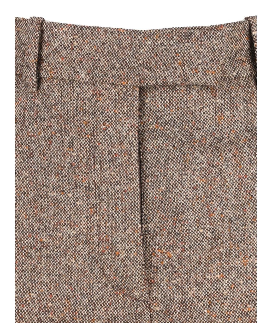 VALENTINO Коричневые шерстяные прямые брюки, фото 4