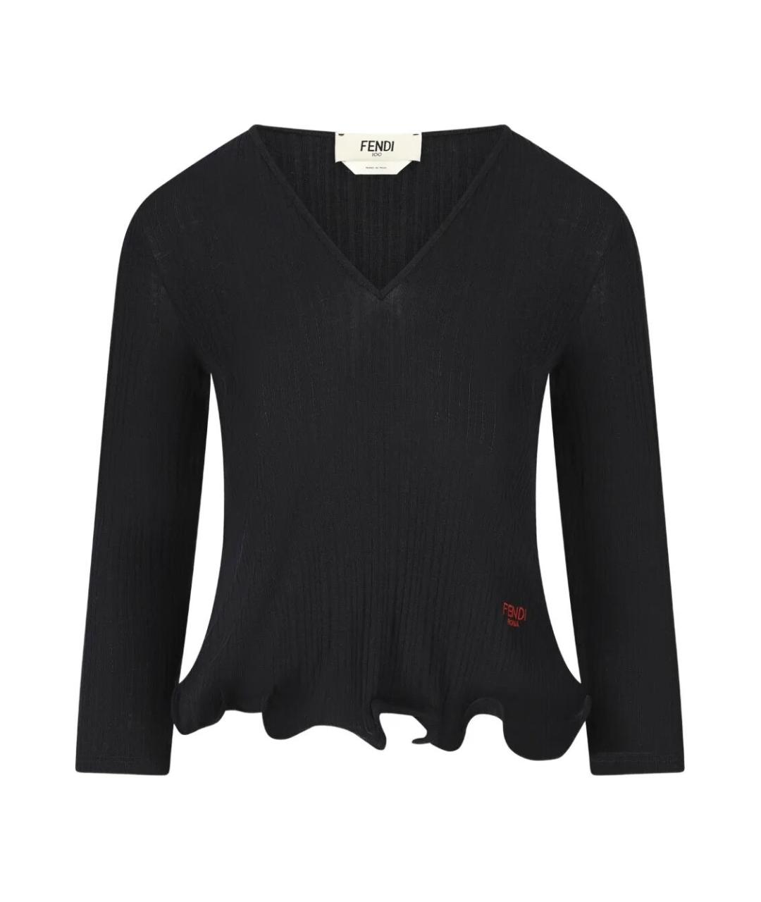 FENDI Черная шерстяная водолазка, фото 1