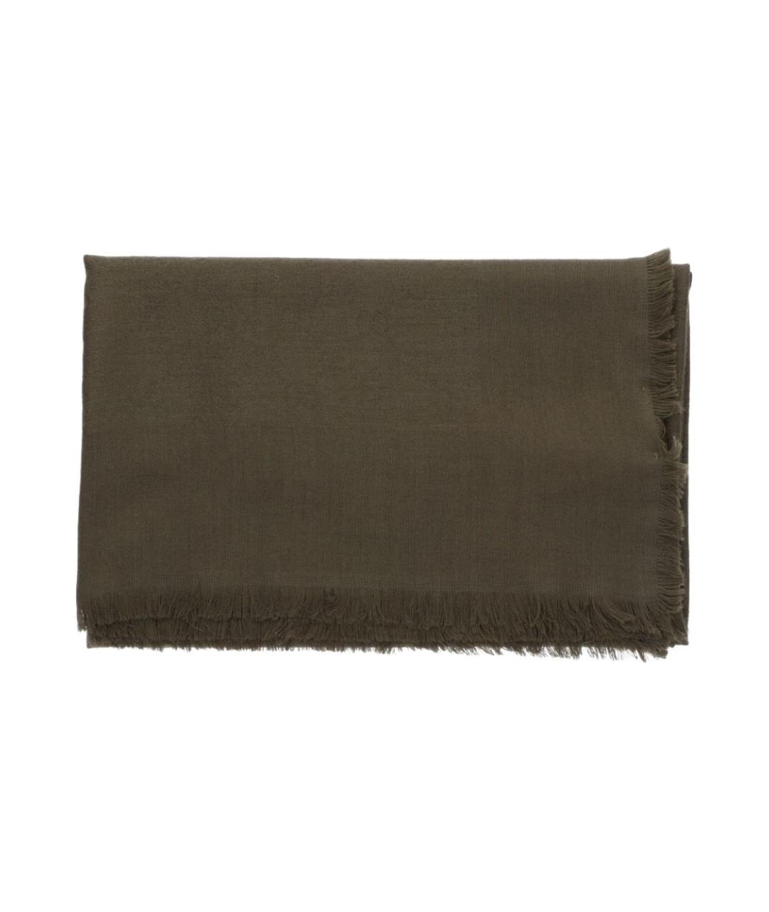 GUCCI Хаки шерстяной шарф, фото 1