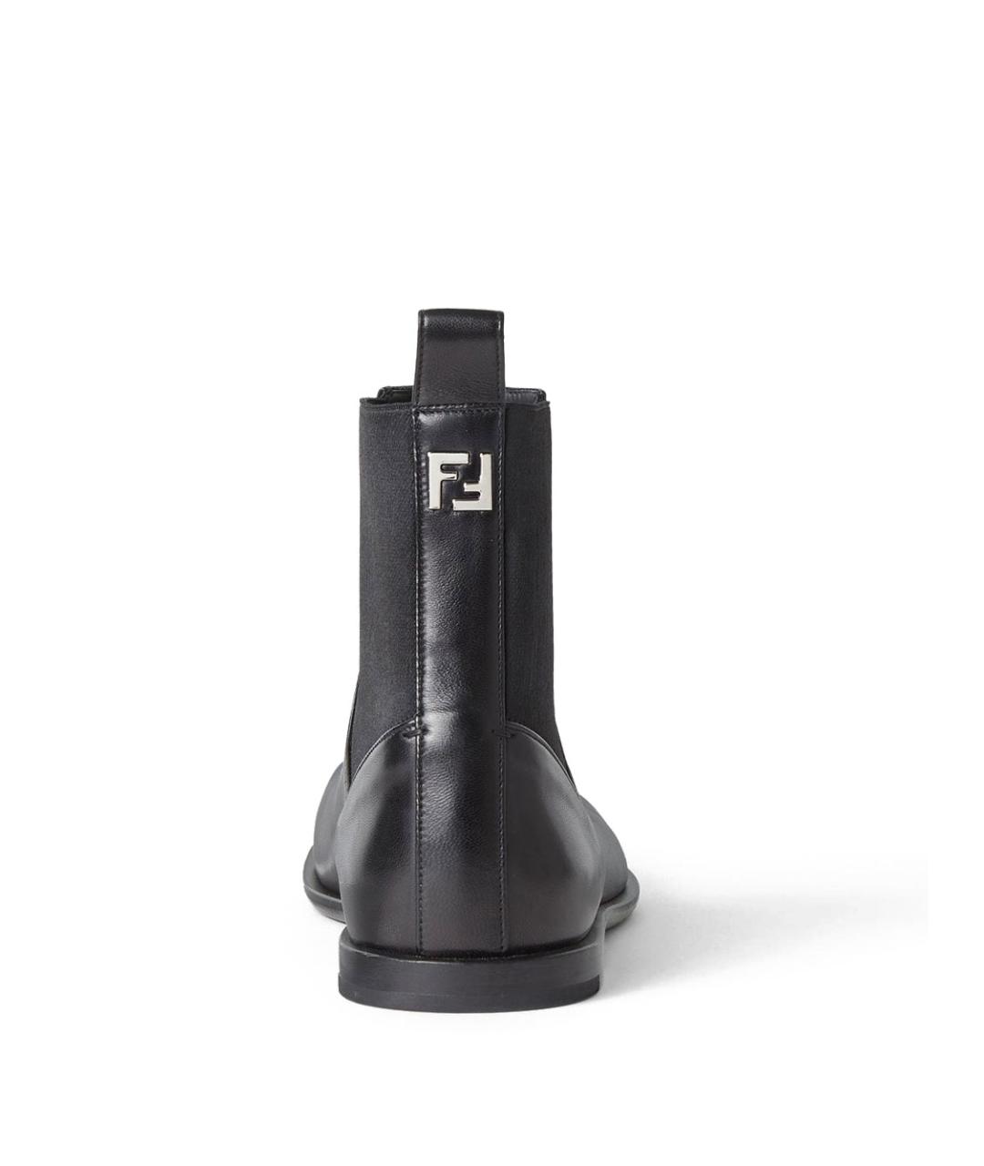 FENDI Черные кожаные низкие ботинки, фото 3