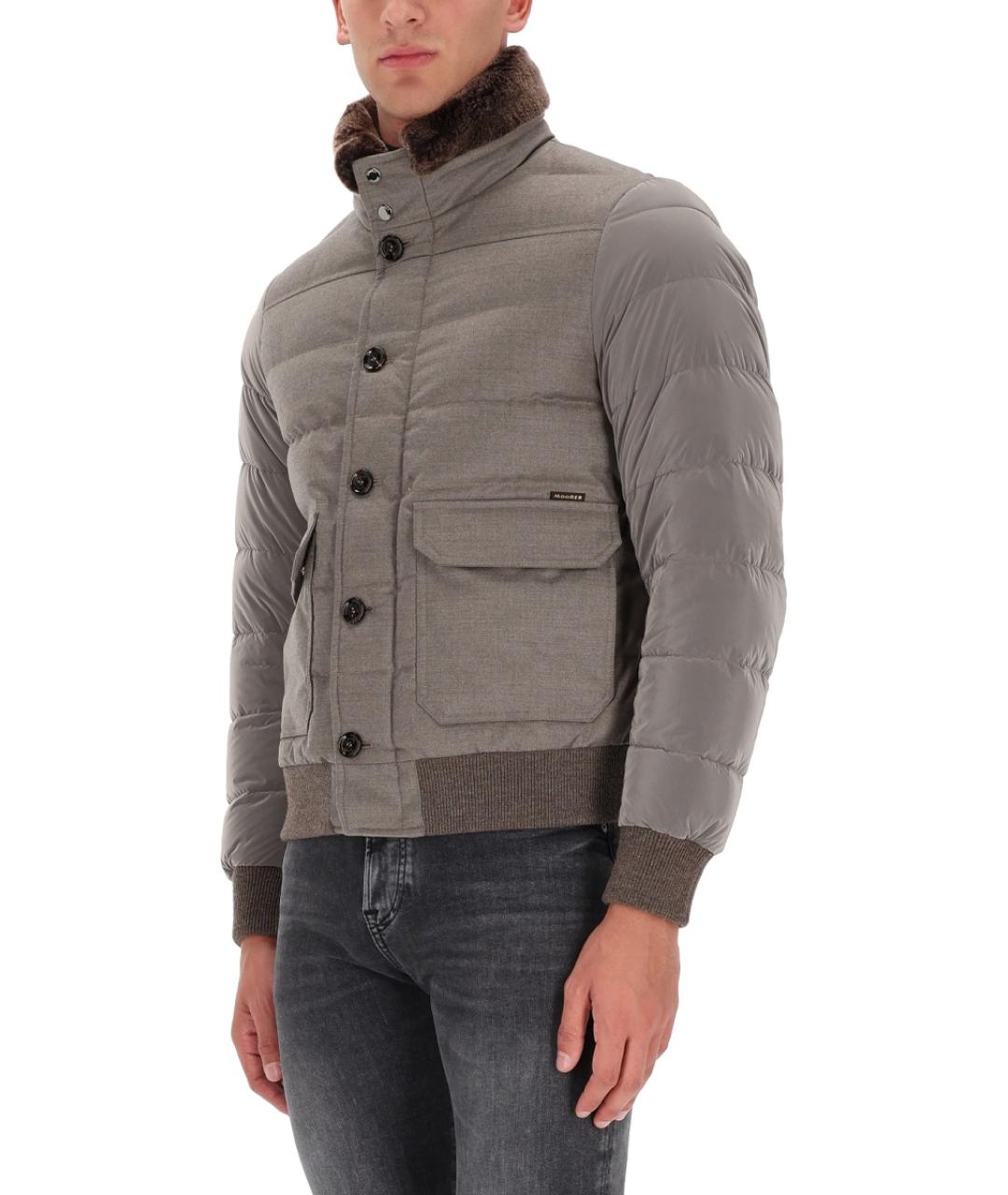 MOORER Серая полиамидовая куртка, фото 5