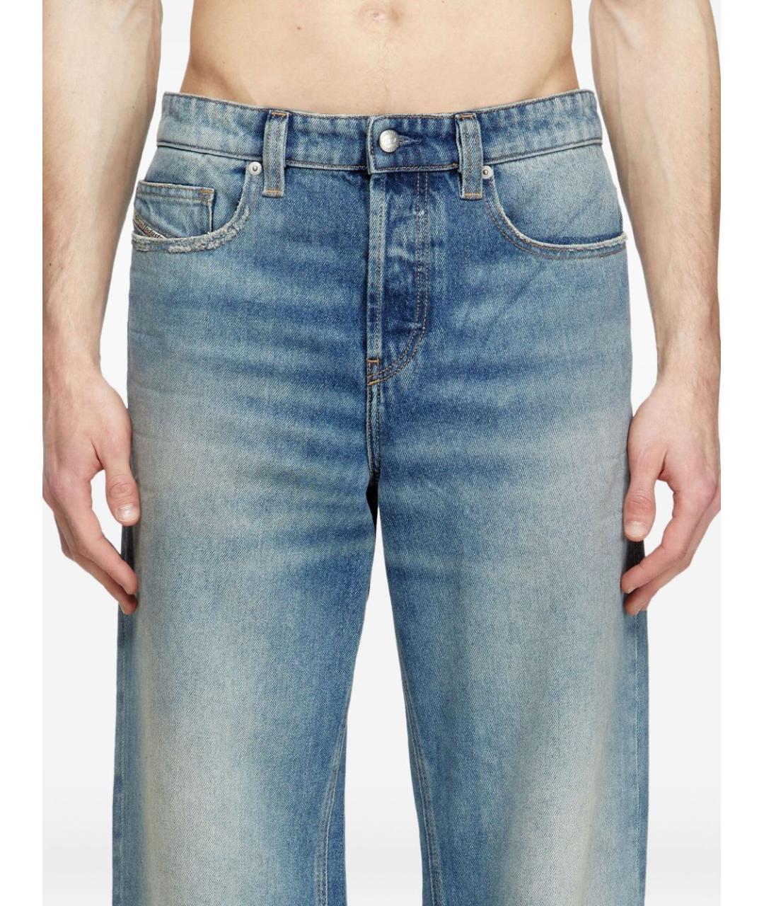 DIESEL Синие хлопковые прямые джинсы, фото 5
