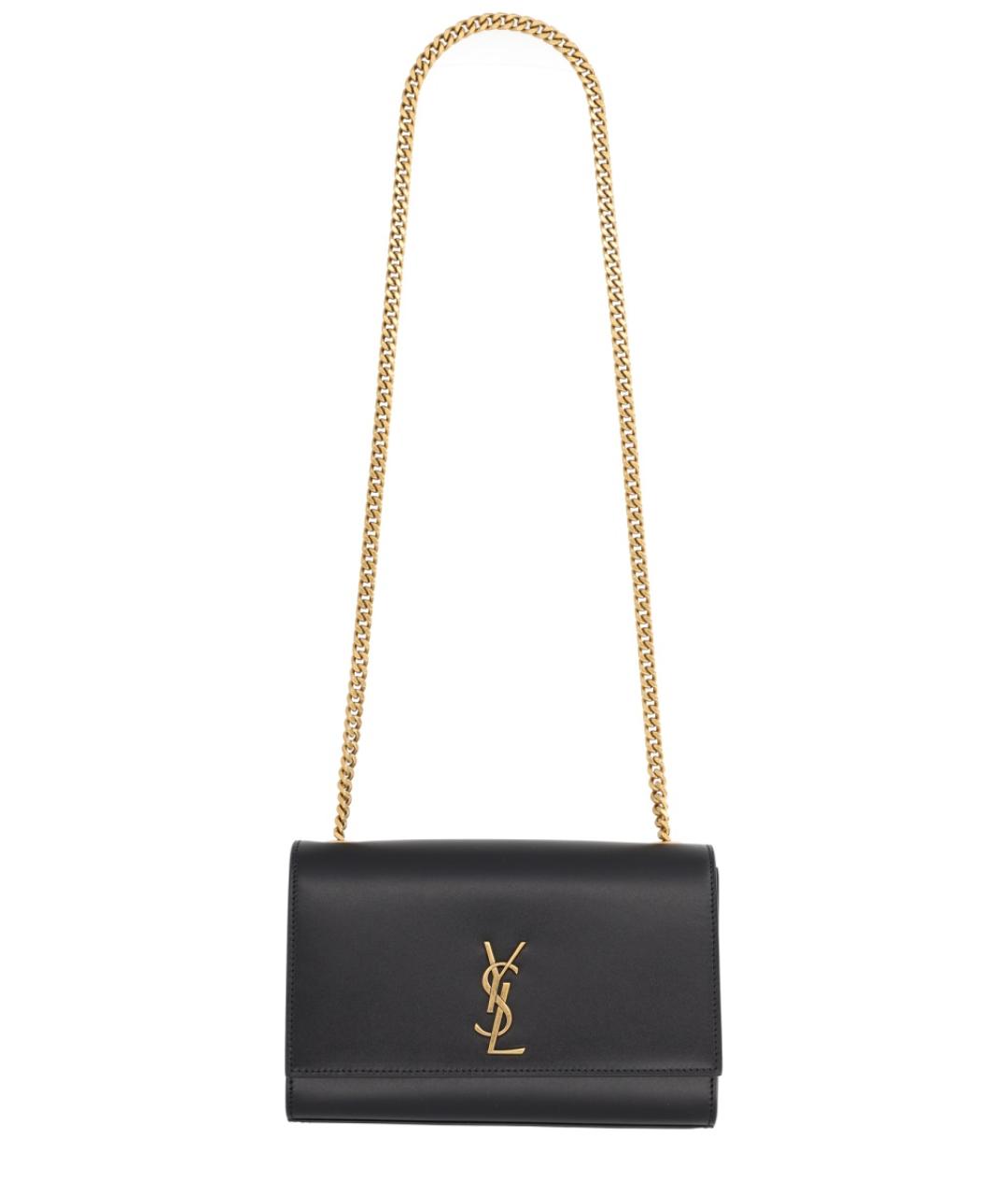 SAINT LAURENT Черная кожаная сумка через плечо, фото 1