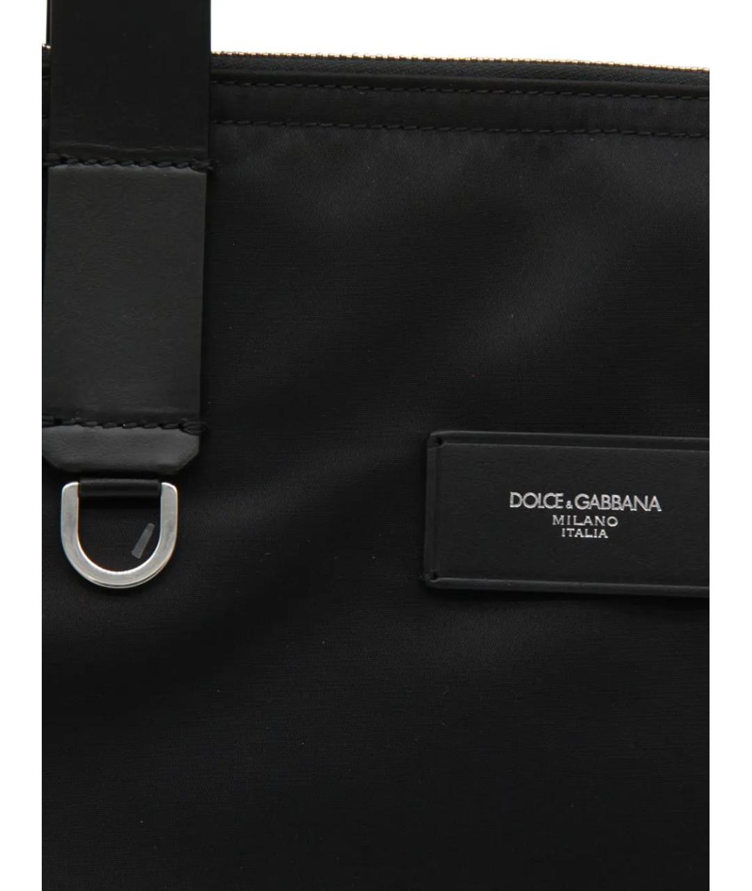 DOLCE&GABBANA Черная синтетическая сумка тоут, фото 4