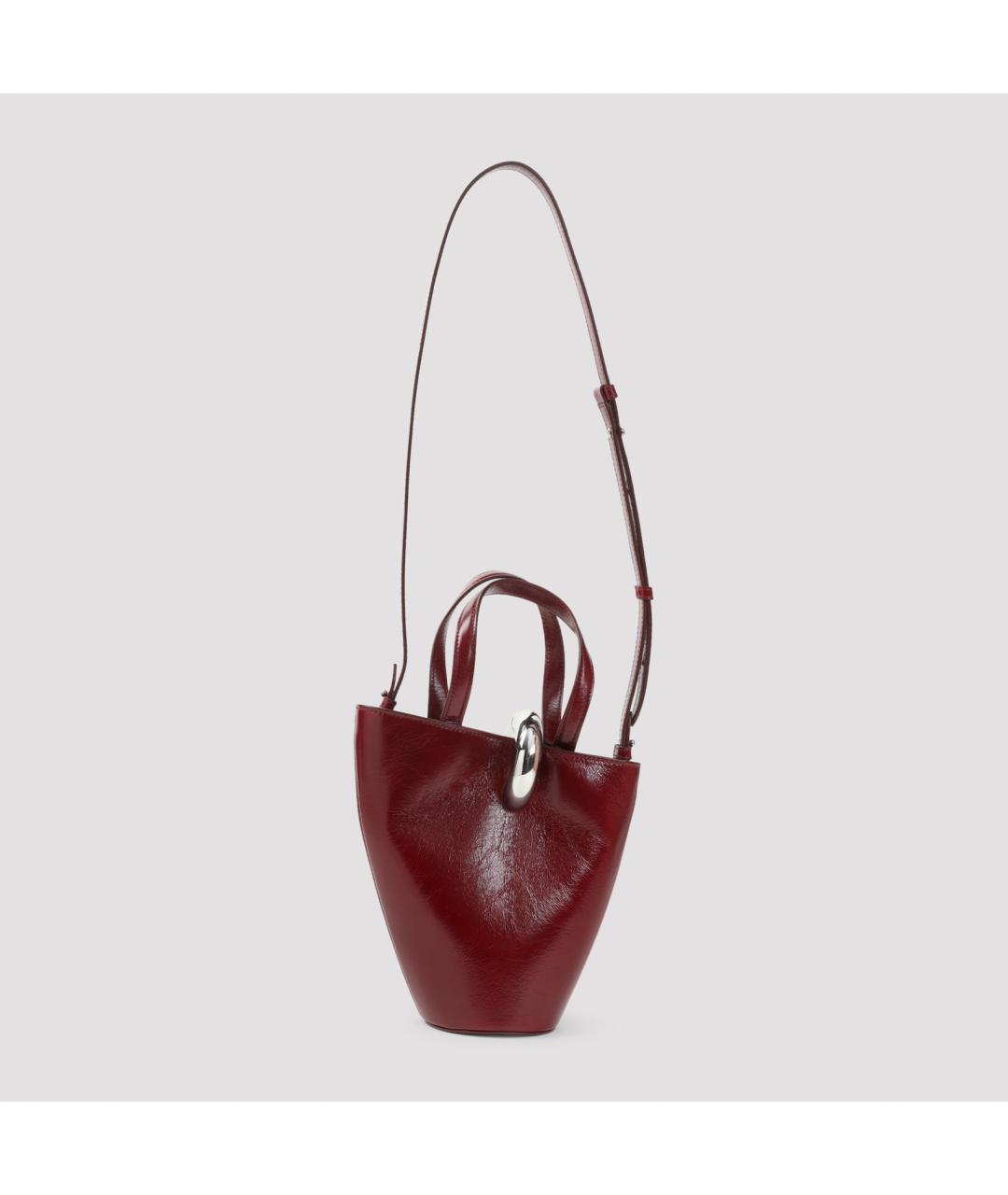 JACQUEMUS Бордовая кожаная сумка тоут, фото 3