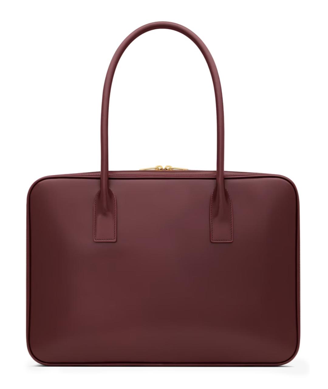 SAINT LAURENT Бордовая кожаная сумка тоут, фото 3
