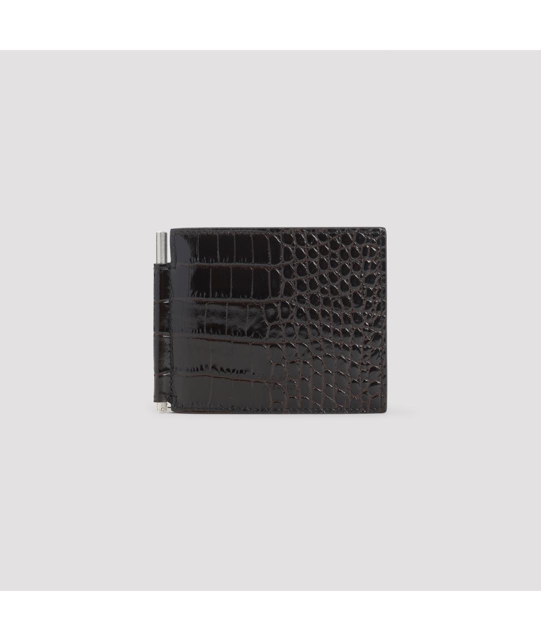 TOM FORD Коричневый кошелек из лакированной кожи, фото 2