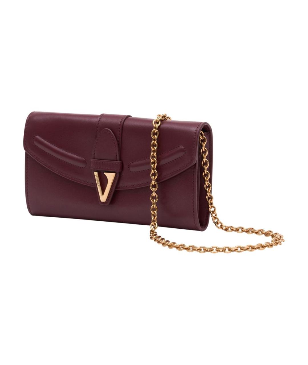 VERSACE Бордовый кожаный кошелек, фото 2