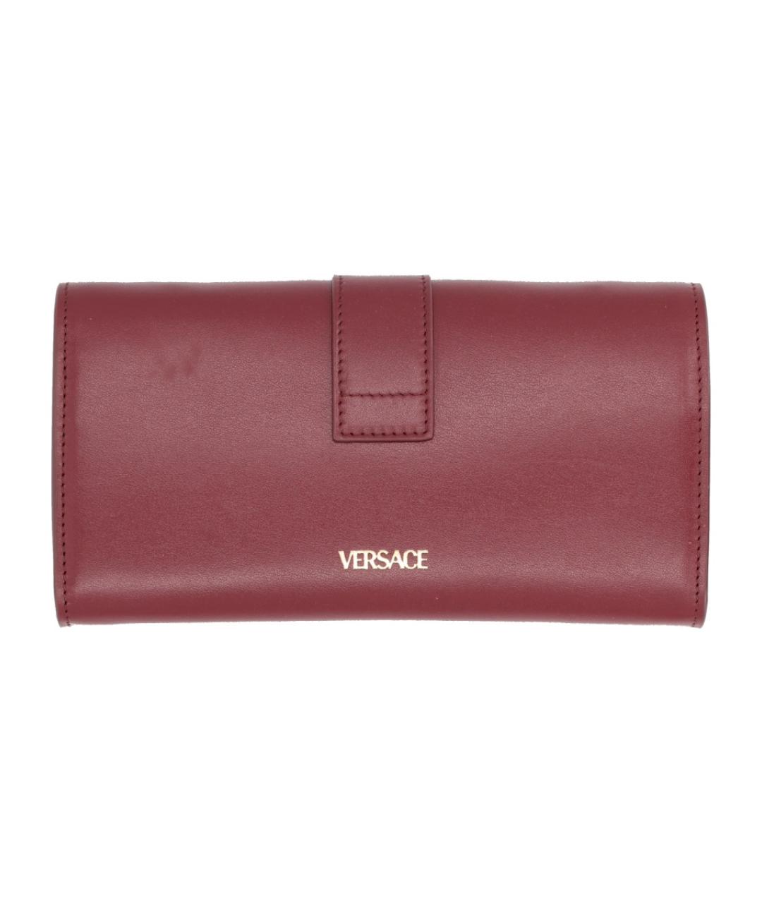 VERSACE Бордовый кожаный кошелек, фото 3