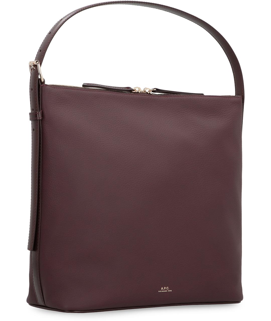 A.P.C. Коричневая кожаная сумка через плечо, фото 3