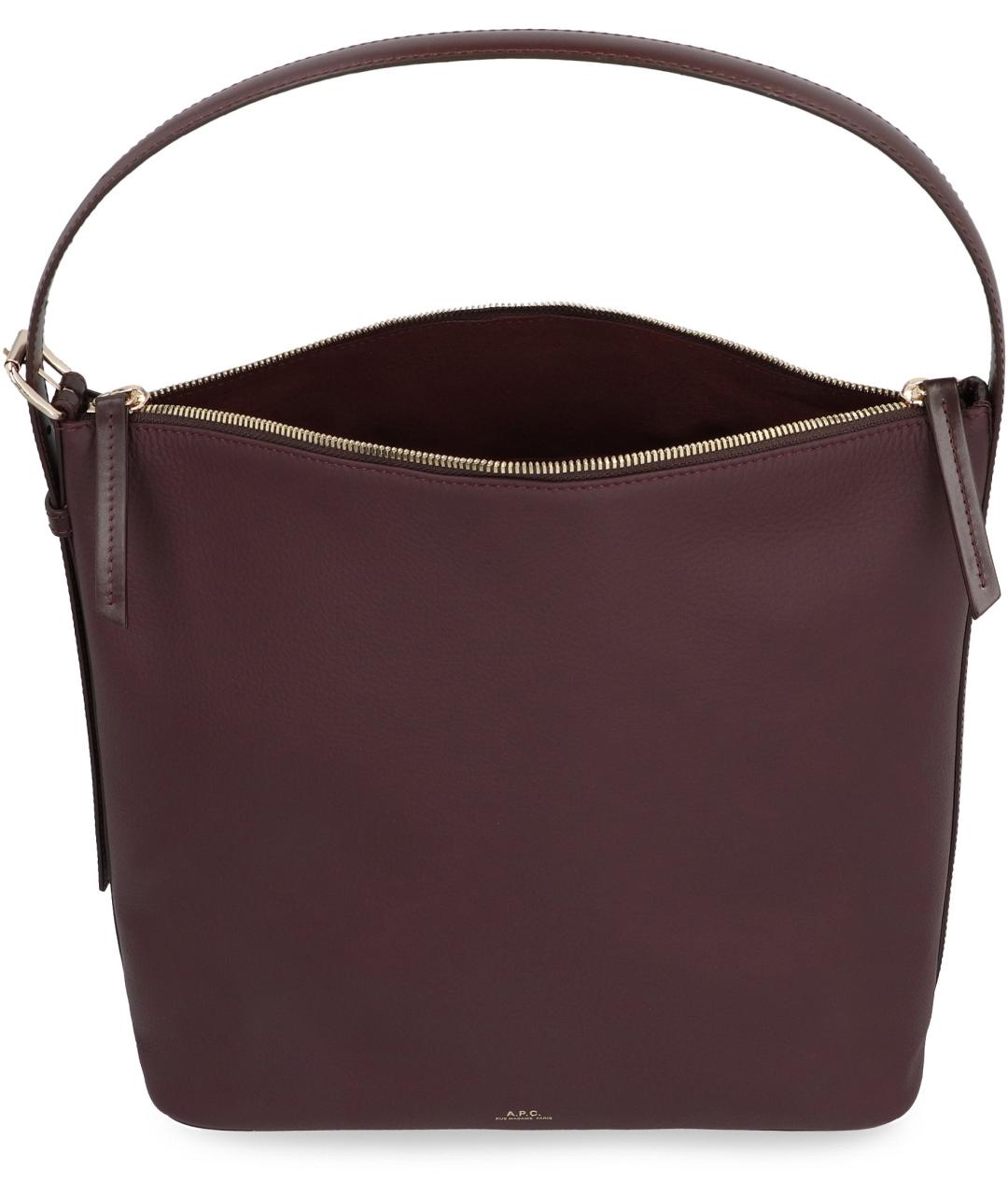 A.P.C. Коричневая кожаная сумка через плечо, фото 5