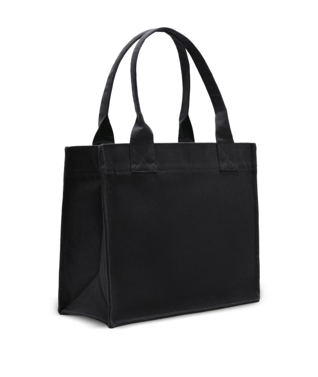 GANNI Черная хлопковая сумка с короткими ручками, фото 4