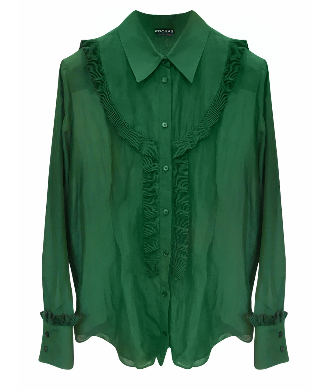 ROCHAS Зеленая хлопковая рубашка, фото 1