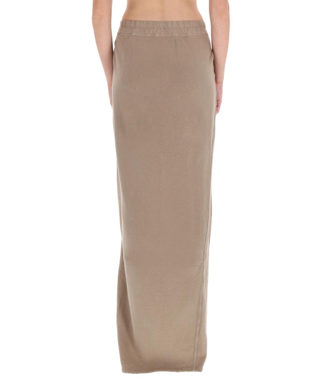 RICK OWENS DRKSHDW Бежевая хлопковая юбка макси, фото 4