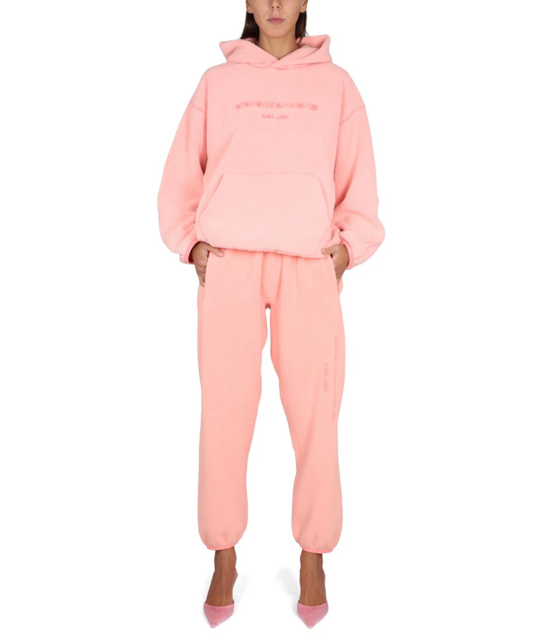 ALEXANDER WANG Розовые хлопковые прямые брюки, фото 2