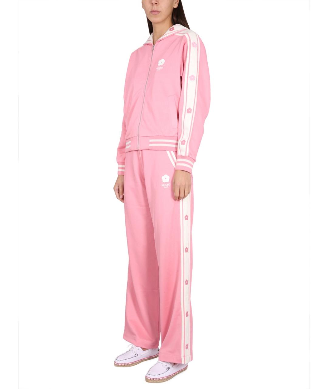 KENZO Розовые полиэстеровые брюки широкие, фото 3