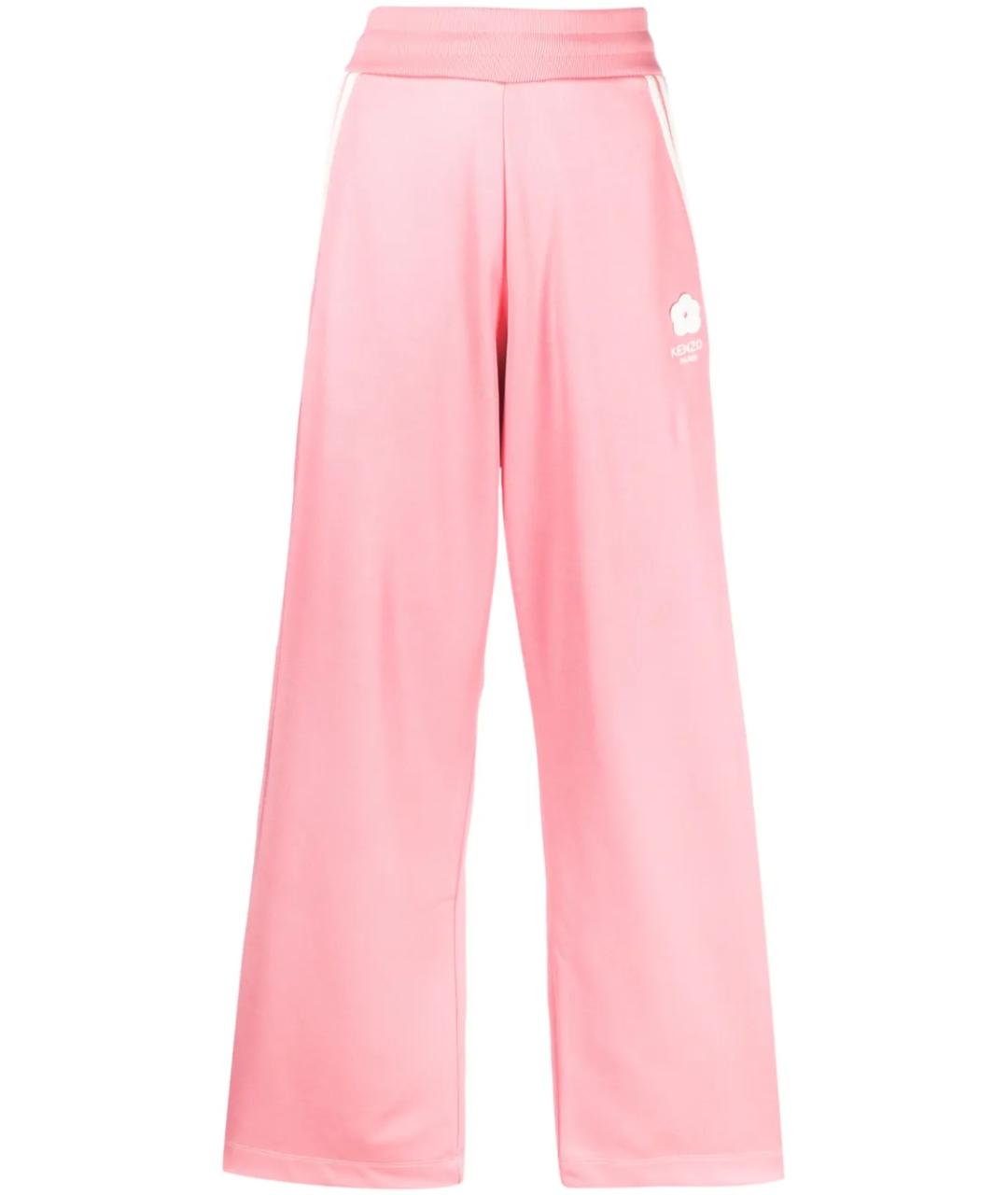 KENZO Розовые полиэстеровые брюки широкие, фото 1