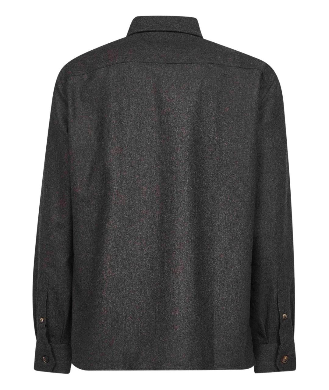 BRUNELLO CUCINELLI Коричневая шерстяная кэжуал рубашка, фото 2