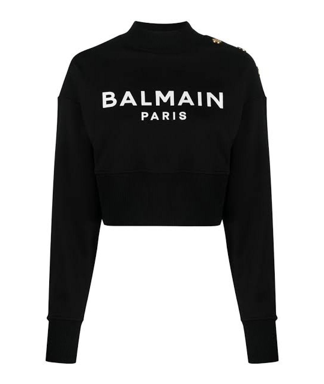 BALMAIN Черный хлопковый джемпер / свитер, фото 1