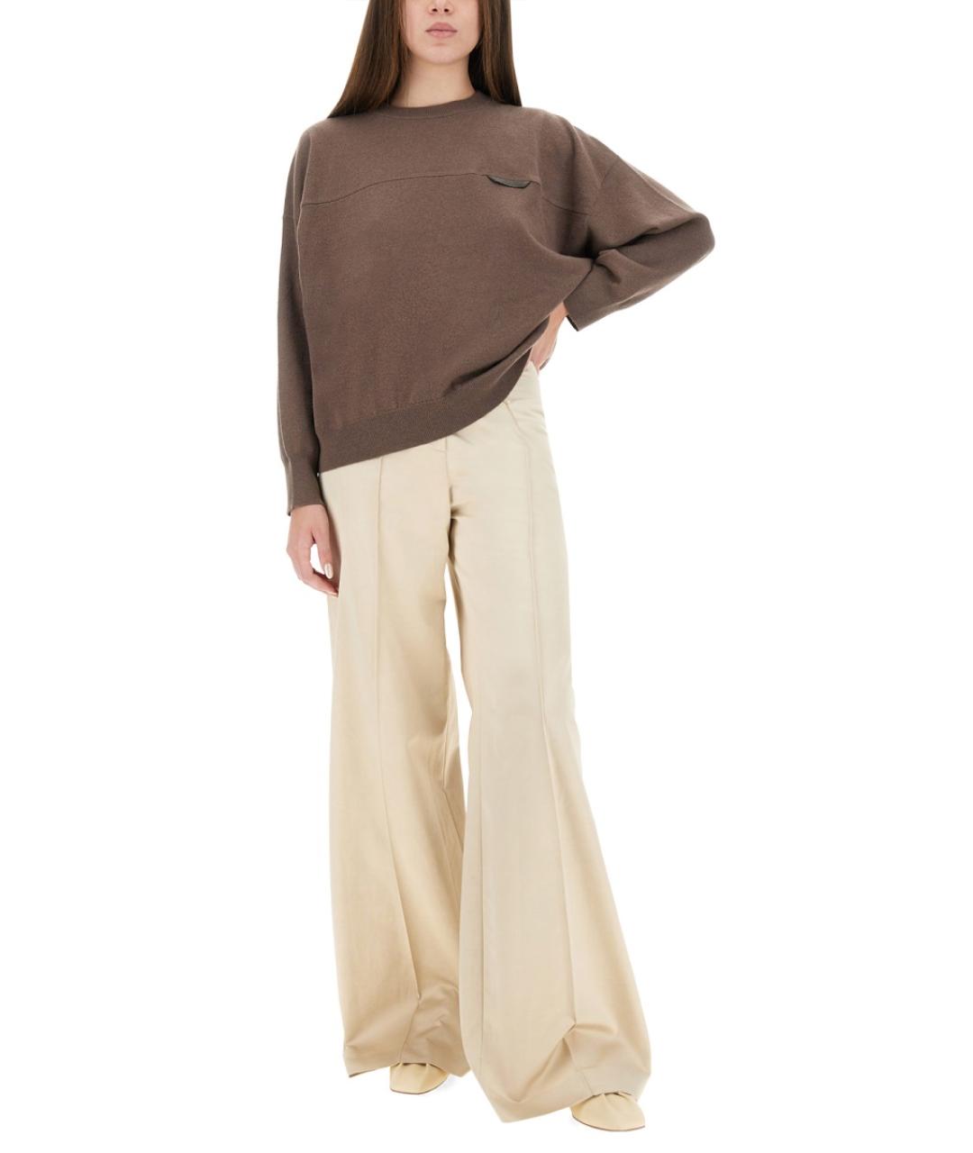 BRUNELLO CUCINELLI Коричневый кашемировый джемпер / свитер, фото 3