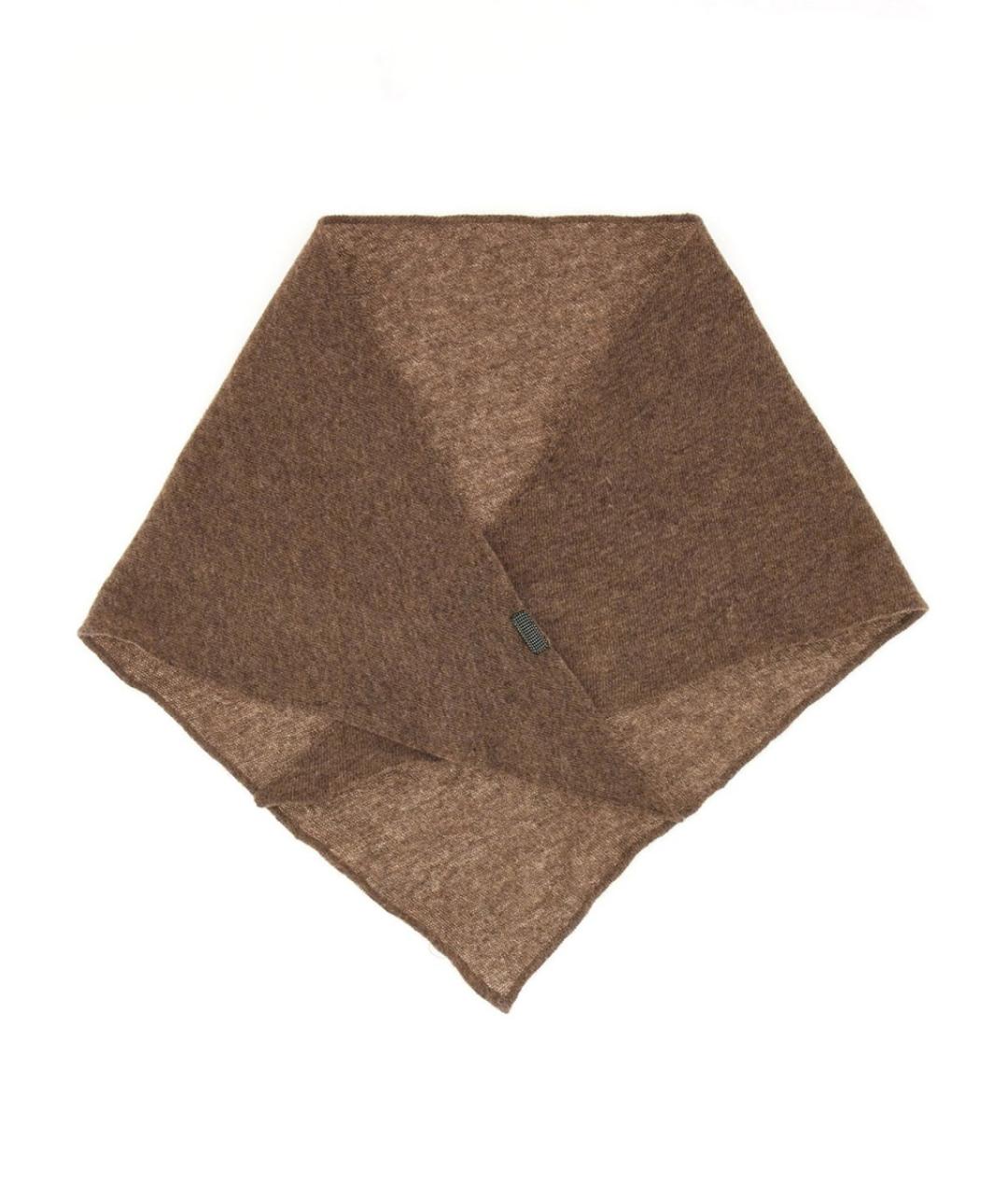 BRUNELLO CUCINELLI Коричневый кашемировый шарф, фото 1