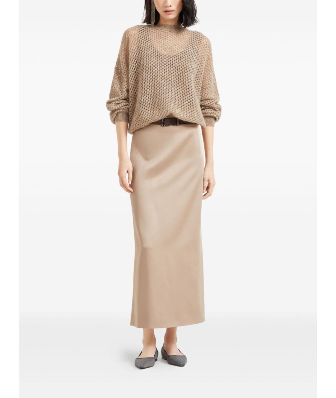 BRUNELLO CUCINELLI Бежевый шерстяной джемпер / свитер, фото 3