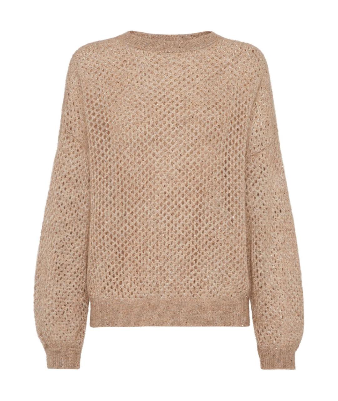 BRUNELLO CUCINELLI Бежевый шерстяной джемпер / свитер, фото 1