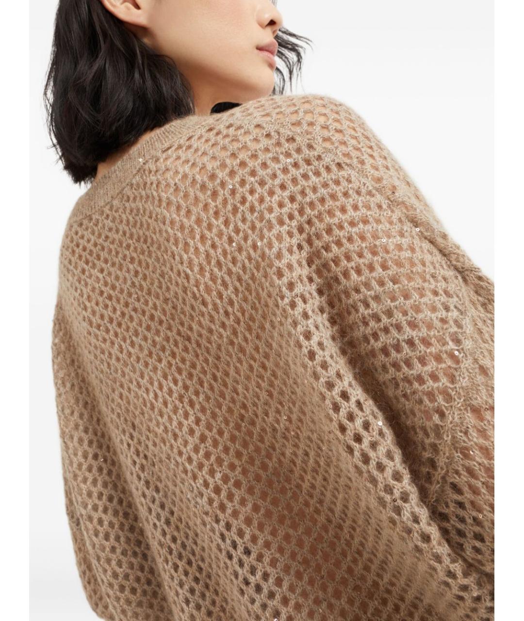 BRUNELLO CUCINELLI Бежевый шерстяной джемпер / свитер, фото 4