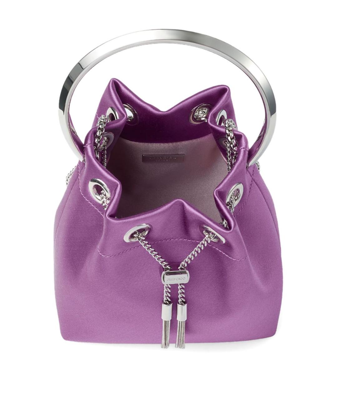 JIMMY CHOO Фиолетовая кожаная сумка с короткими ручками, фото 4
