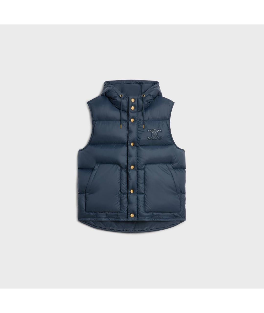 CELINE Темно-синий полиэстеровый жилет, фото 4