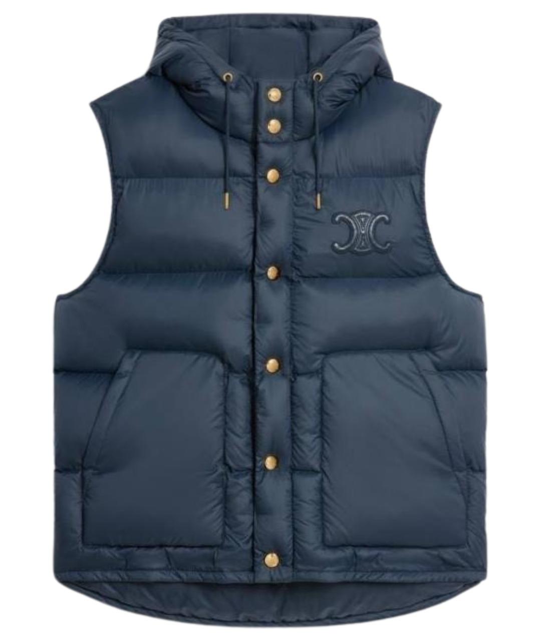 CELINE Темно-синий полиэстеровый жилет, фото 1