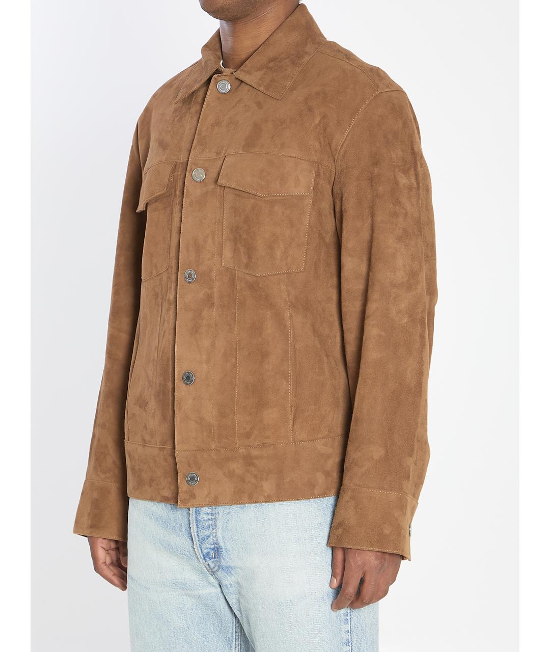 Ami Paris Коричневая замшевая куртка, фото 3