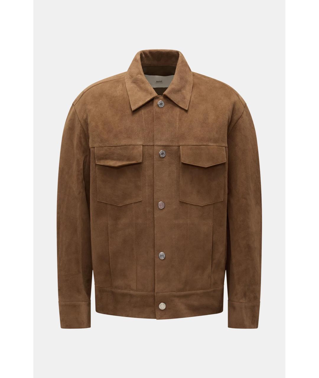 Ami Paris Коричневая замшевая куртка, фото 7