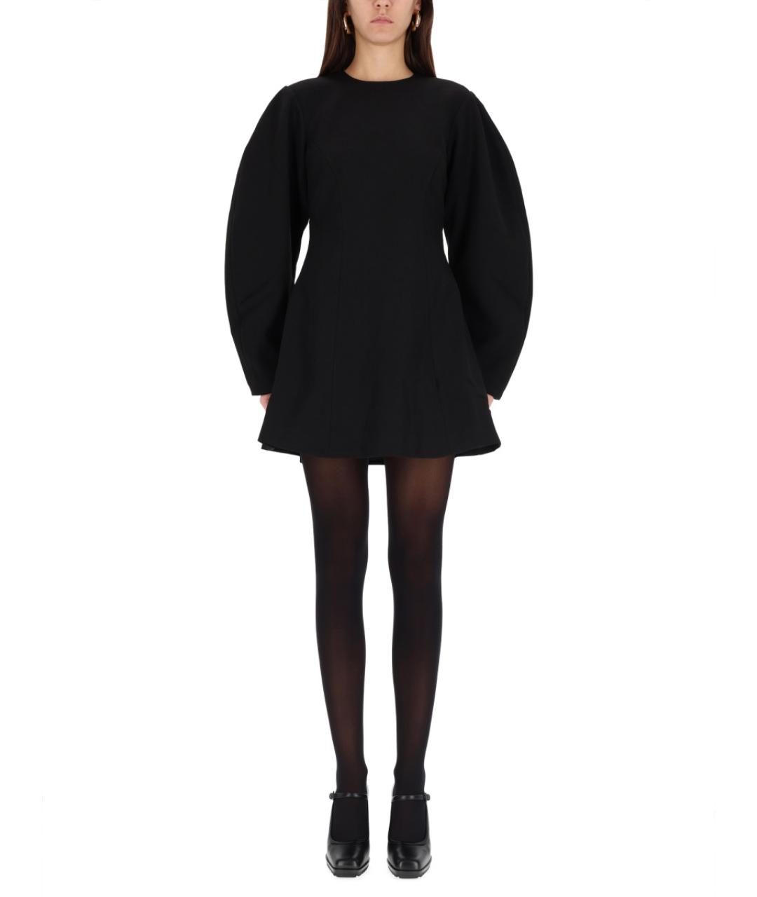 ROTATE Черное полиэстеровое повседневное платье, фото 5