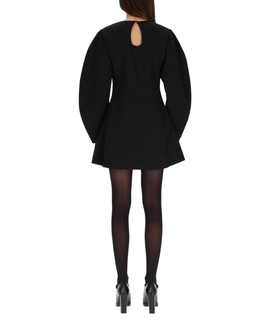 ROTATE Черное полиэстеровое повседневное платье, фото 3