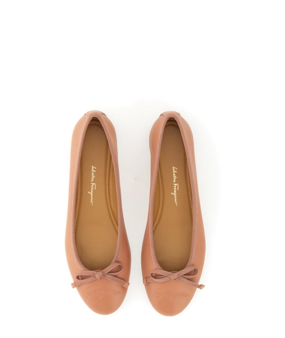 FERRAGAMO Розовые кожаные балетки, фото 2