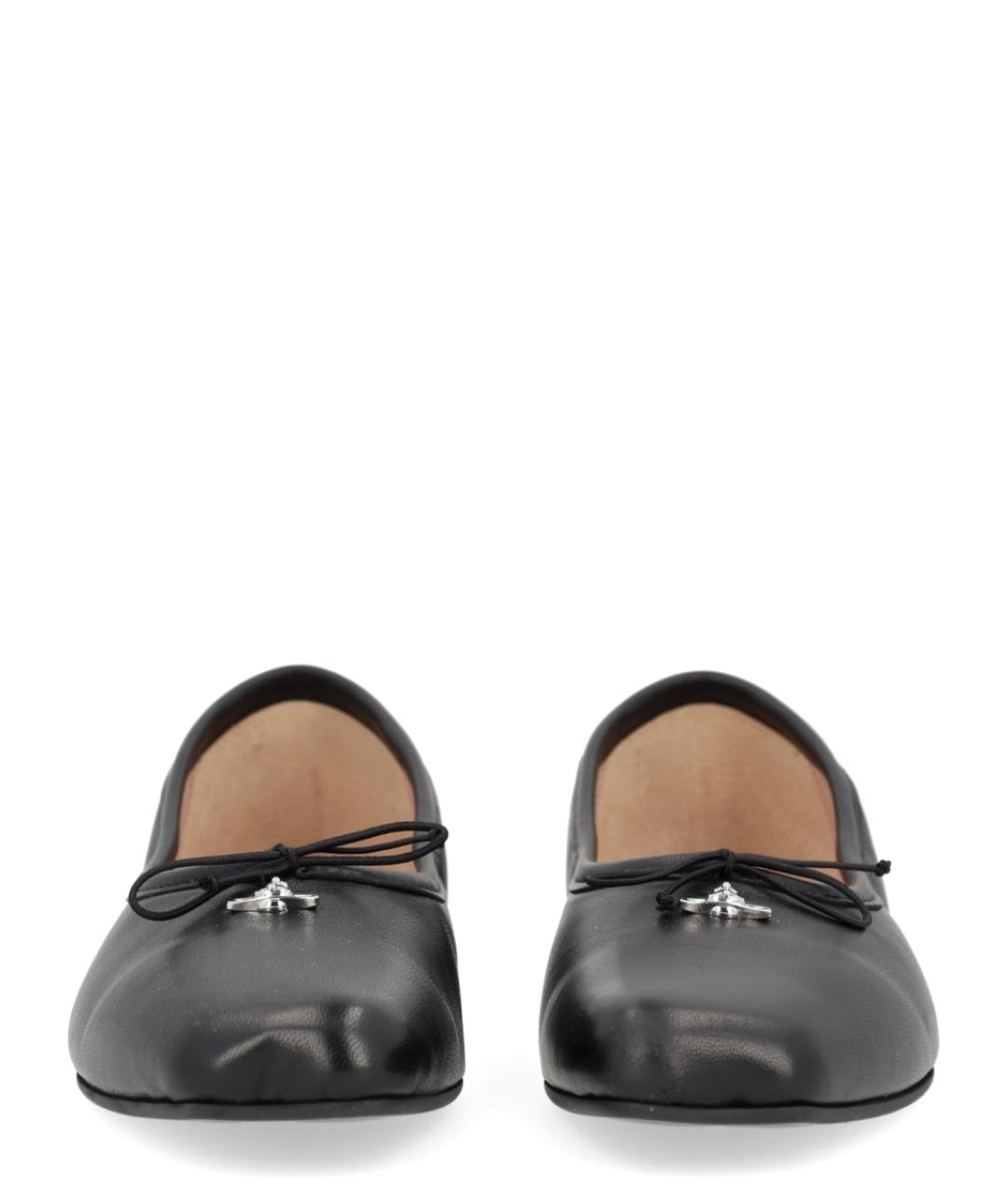 VIVIENNE WESTWOOD Черные кожаные балетки, фото 3