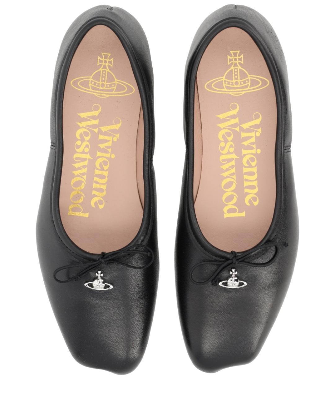 VIVIENNE WESTWOOD Черные кожаные балетки, фото 5