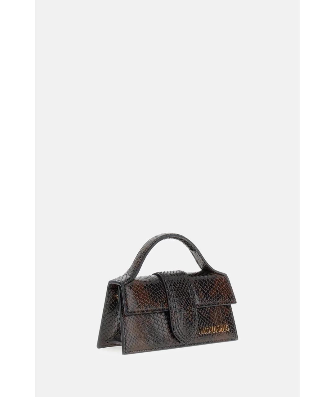 JACQUEMUS Коричневая кожаная сумка с короткими ручками, фото 5