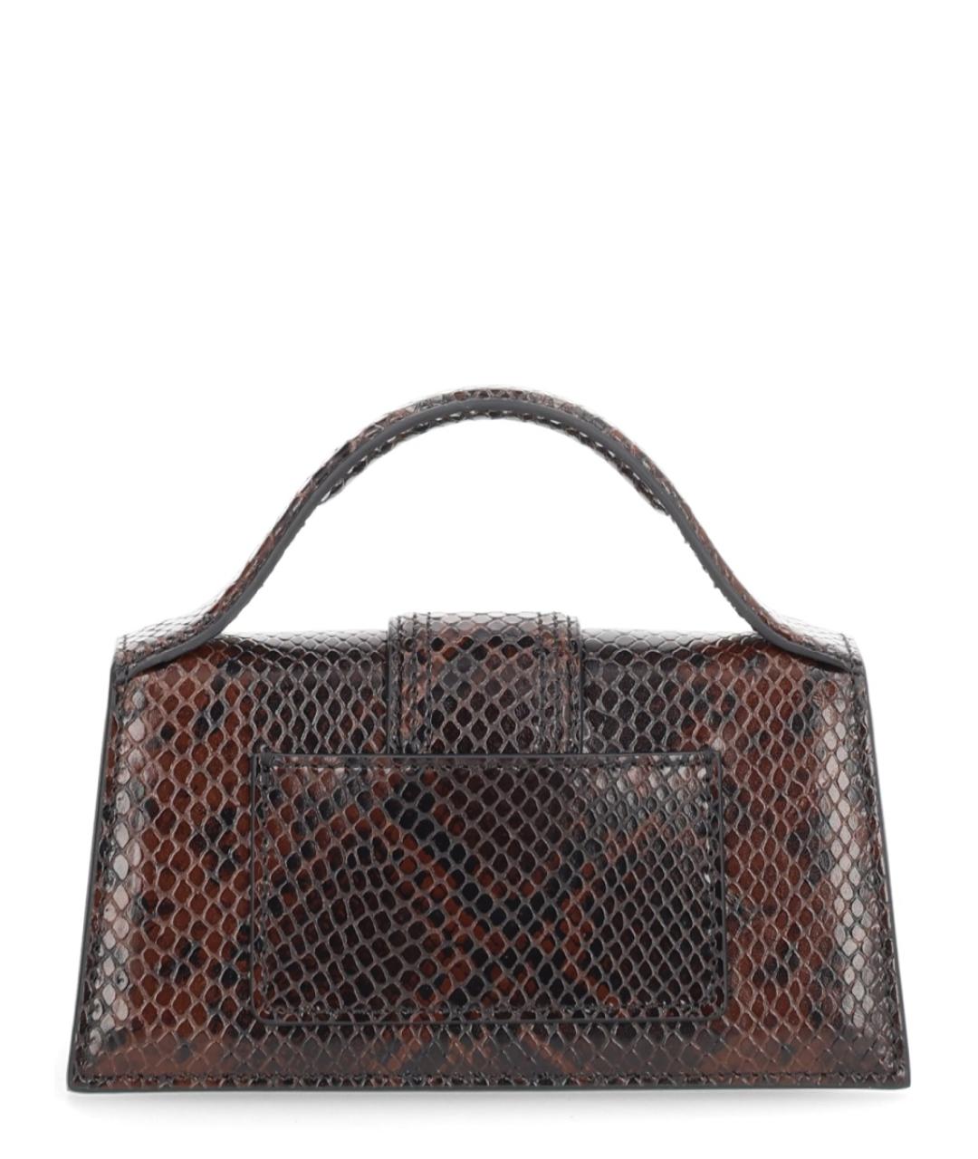 JACQUEMUS Коричневая кожаная сумка с короткими ручками, фото 4