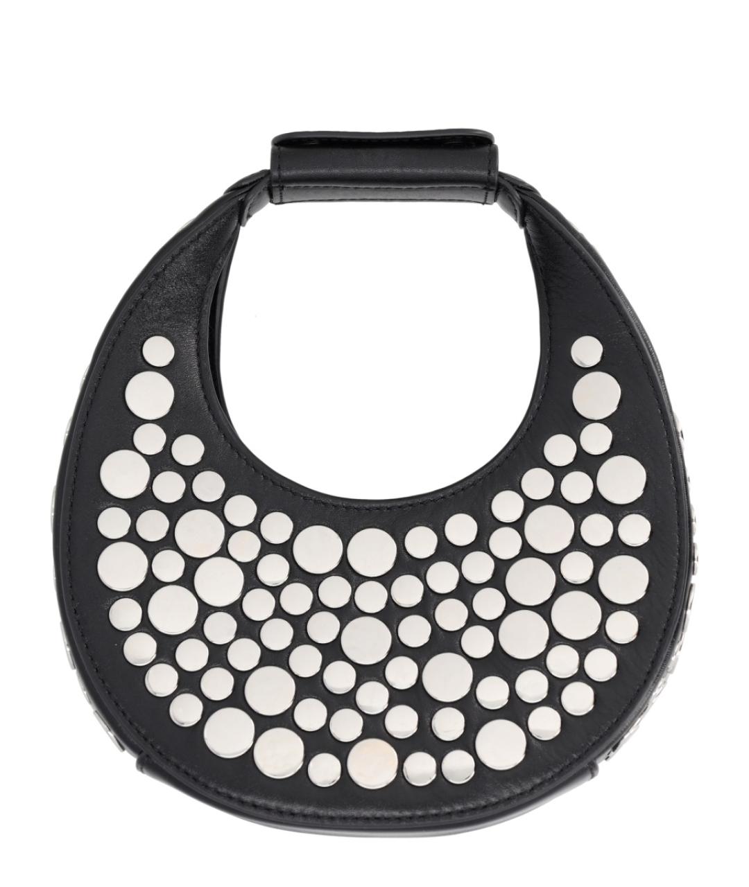 STAUD Черная кожаная сумка с короткими ручками, фото 1