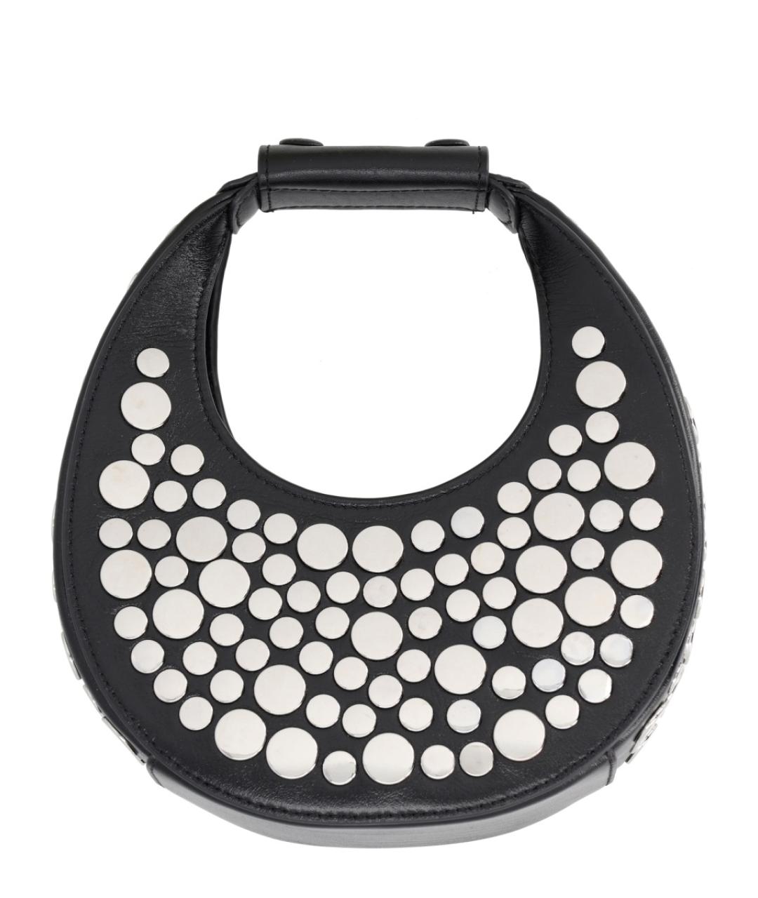 STAUD Черная кожаная сумка с короткими ручками, фото 3