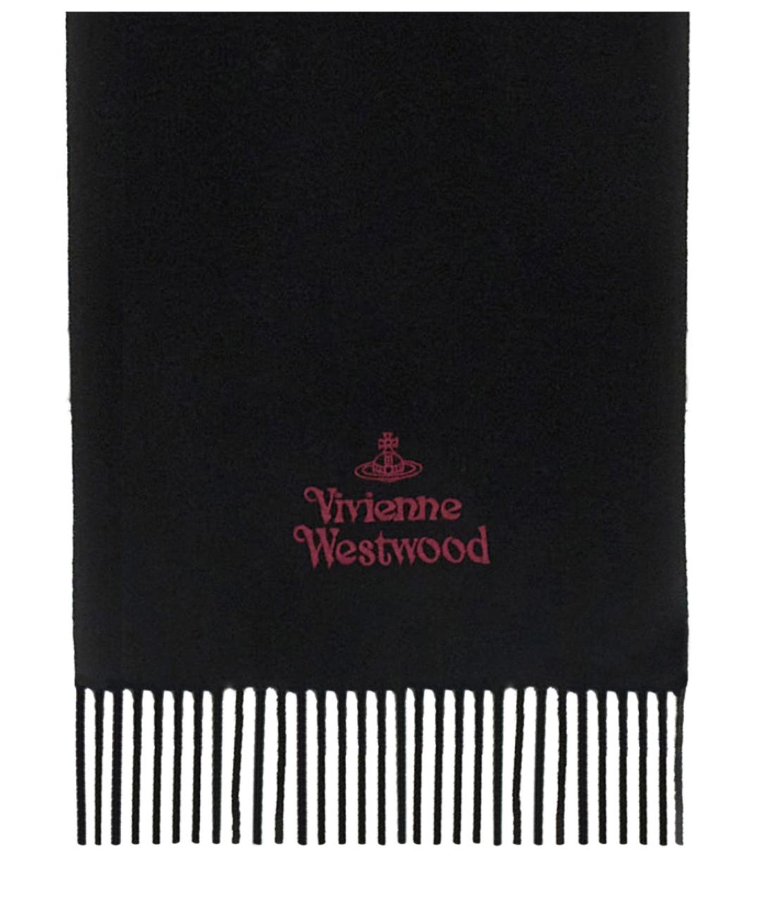 VIVIENNE WESTWOOD Черный шерстяной шарф, фото 4