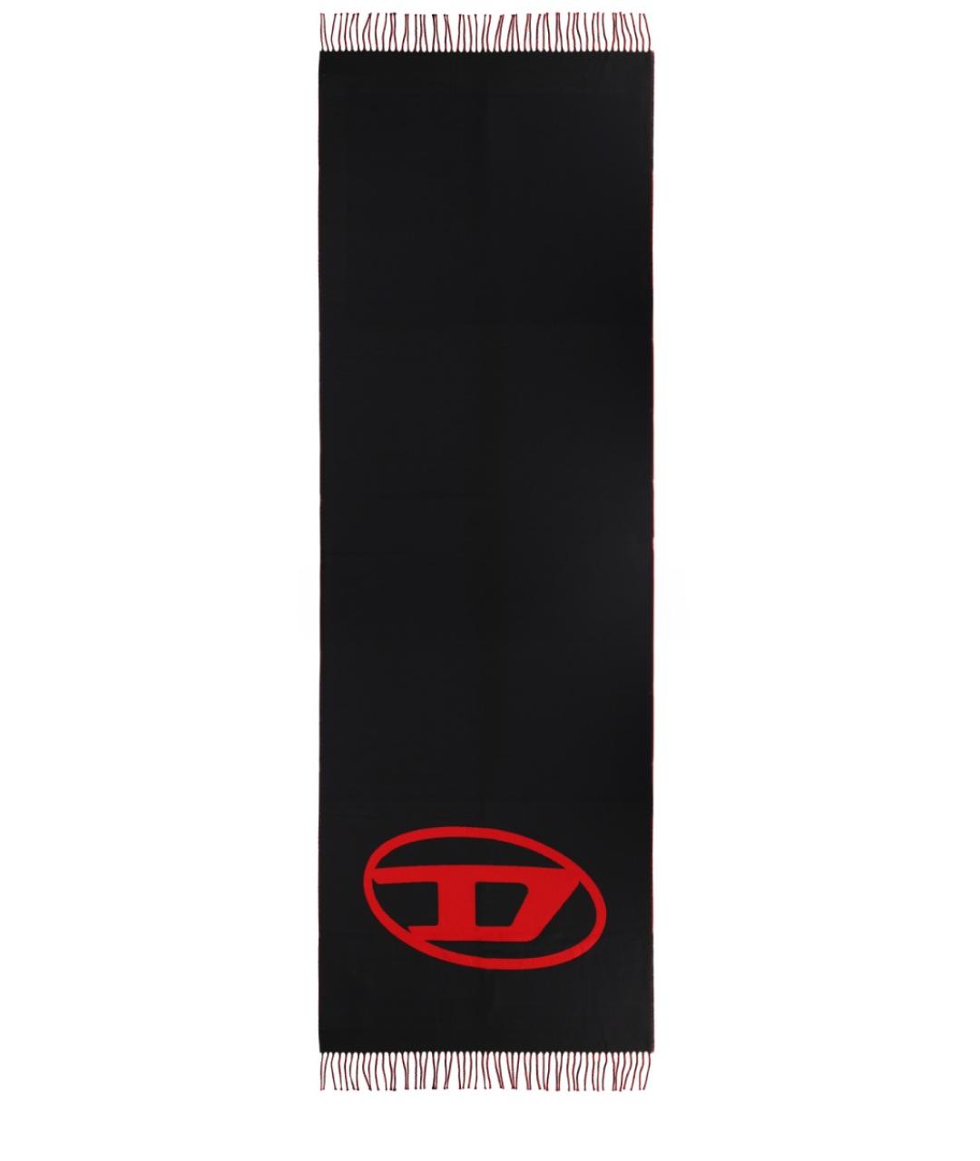 DIESEL Черный шерстяной шарф, фото 1