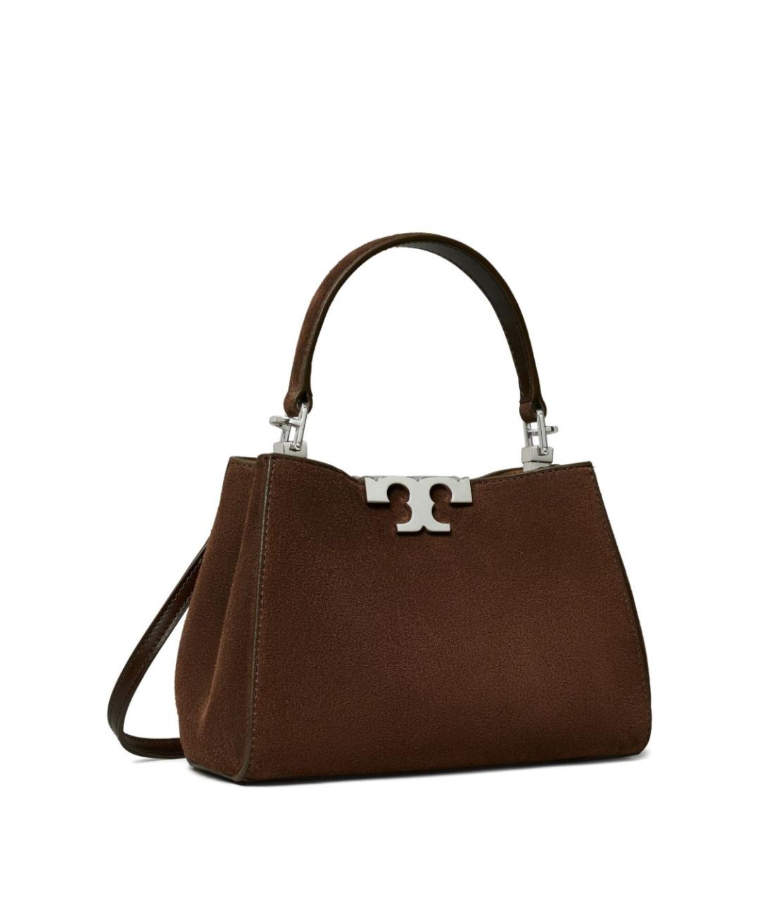 TORY BURCH Коричневая замшевая сумка с короткими ручками, фото 2