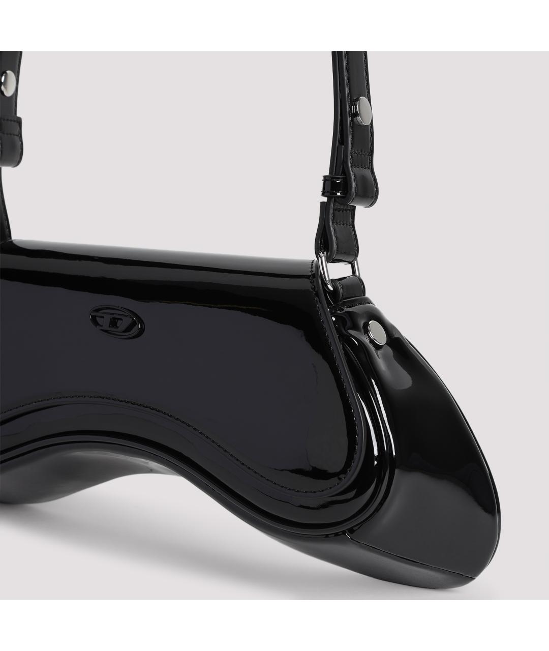 DIESEL Черная сумка через плечо из искусственной кожи, фото 4