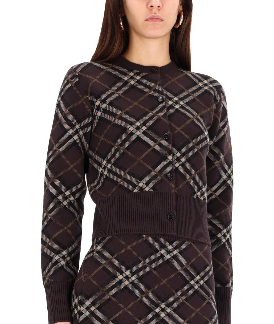 BURBERRY Коричневый шерстяной кардиган, фото 4